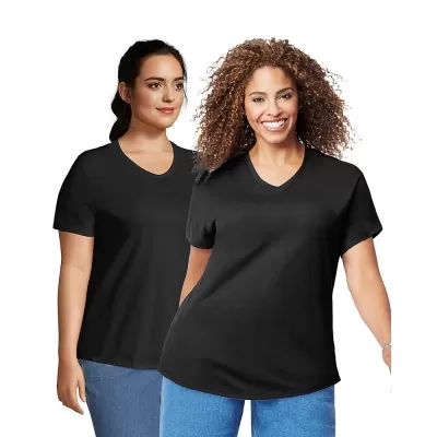 JMS Cotton Jersey V-Neck Short Sleeve T-Shirt, 2 Pack