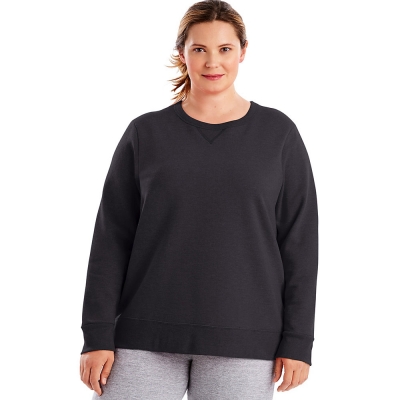Just My Size ComfortSoft EcoSmart V-Notch Crewneck Womens Sweatshirt