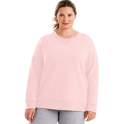 Just My Size ComfortSoft EcoSmart V-Notch Crewneck Womens Sweatshirt