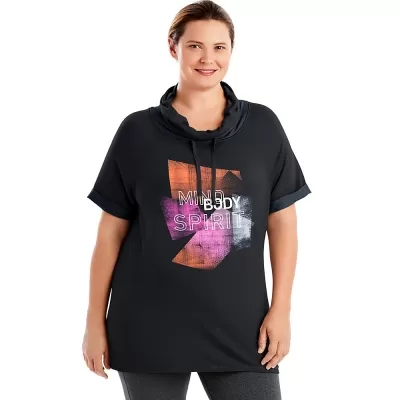 Just My Size Active French Terry Graphic Cowl