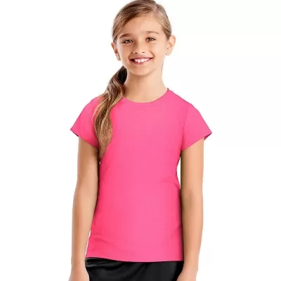 Hanes Sport 153 Girls Heathered Tech Performance Tee