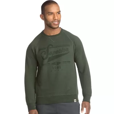 Hanes Mens 1901 Heritage Graphic Fleece V-notch Crewneck Sweatshirt