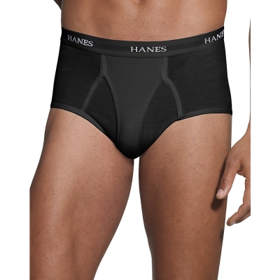 Hanes Men's FreshIQ ComfortBlend Black/Grey Briefs 2XL-4XL 4-Pack