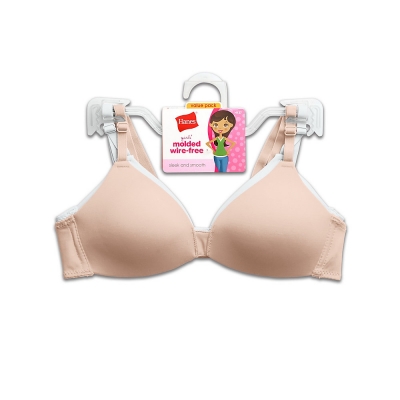 Hanes Girls' Molded Wirefree Bra 2-Pack