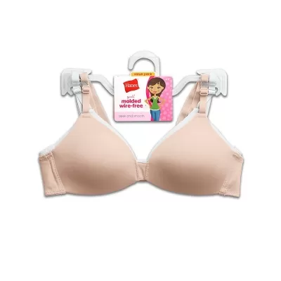 Hanes Girls' Molded Wirefree Bra 2-Pack