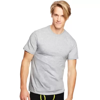 Hanes Classics Men's ComfortSoft TAGLESS Black/Grey Crewneck Undershirt 3-Pack