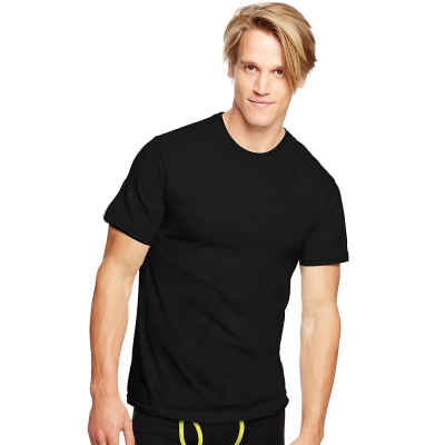 Hanes Classics Men's ComfortSoft TAGLESS Dyed Black Crewneck Undershirt 3-Pack