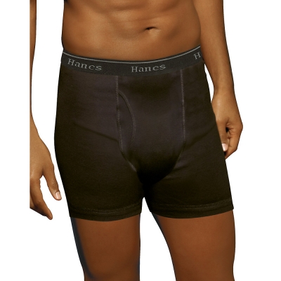 Hanes Ultimate Men's TAGLESS No Ride Up Boxer Briefs with Comfort Flex Waistband 5-Pack