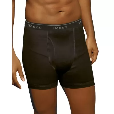 Hanes Ultimate Men's TAGLESS No Ride Up Boxer Briefs with Comfort Flex Waistband 5-Pack