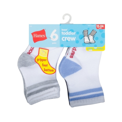 Hanes Infant/Toddler Boys Crew Socks 6-Pack