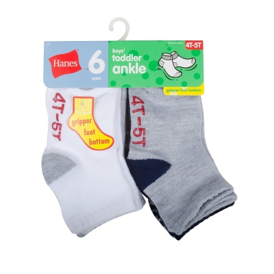 Hanes Infant/Toddler Boys Ankle Socks 6-Pack