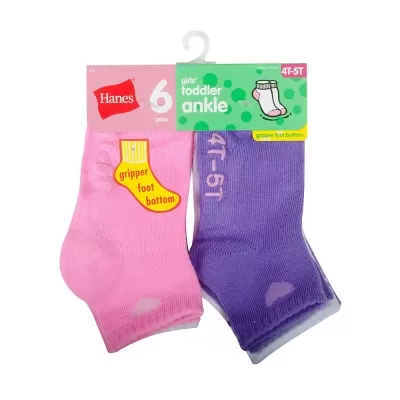 Hanes Infant/Toddler Girls' Ankle Socks 6-Pack