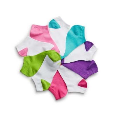 Hanes Girls' No-Show EZ Sort Socks Assorted 10-Pack