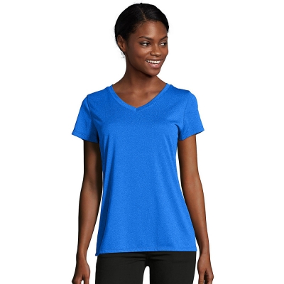 Hanes Sport 153 Women's Heathered Performance V-Neck Tee