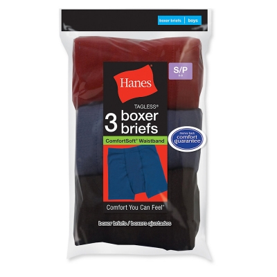 Hanes Boys ComfortSoft Dyed Boxer Briefs 3-Pack