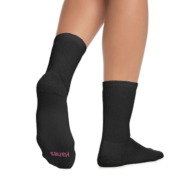 Hanes Cushioned Women's Crew Athletic Socks 10-Pack
