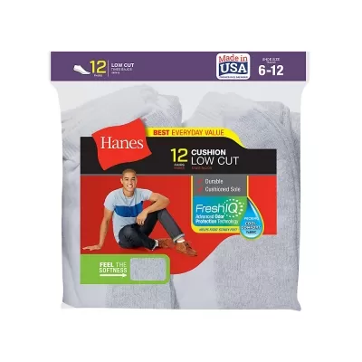Hanes Men's Low Cut Socks 12-Pack