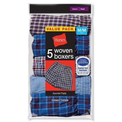 Hanes Boys Red Label Tartan Boxer