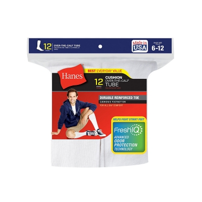 Hanes Men's Over-the-Calf Tube Socks 12-Pack