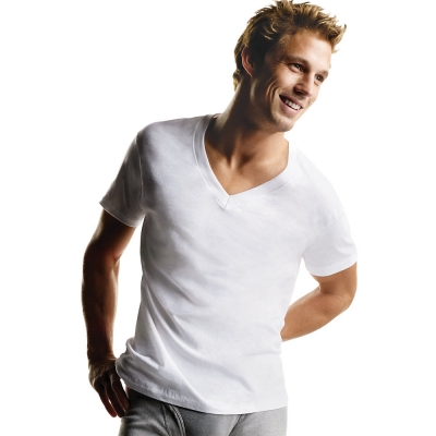 Hanes Men's TAGLESS V-Neck Undershirt 6-Pack
