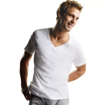 Hanes Men's TAGLESS V-Neck Undershirt 6-Pack