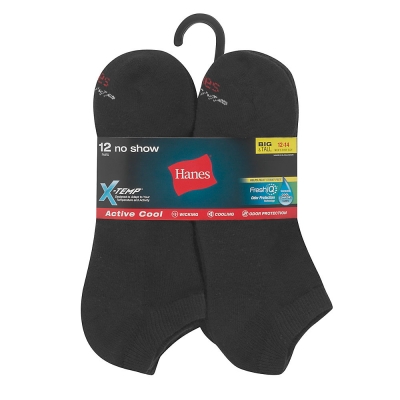 Hanes Men's FreshIQ X-Temp Active Cool Big and Tall No-Show Socks 12-Pack
