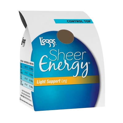 L'eggs Sheer Energy Light Support Leg Control Top, Sheer Toe Pantyhose