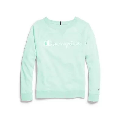 Champion Women's Plus Heritage French Terry Crew, Chainstitch Logo