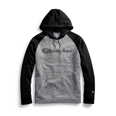 Champion Men's Stadium Fleece Hoodie, Clear Gloss Gel Logo