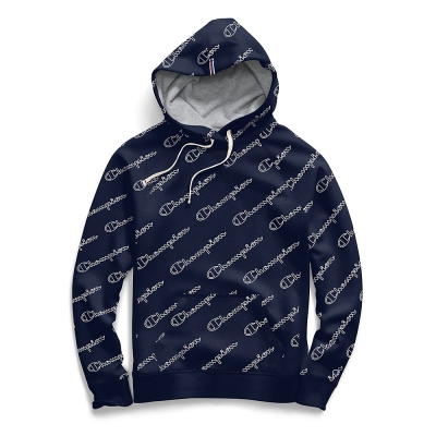 Champion Women's Heritage Fleece Pullover Hoodie, All Over Logo