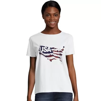 Hanes Women's Stripes of Pride Graphic Tee