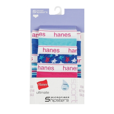 Hanes Ultimate Girls' Sport Microfiber Hipsters 5-Pack