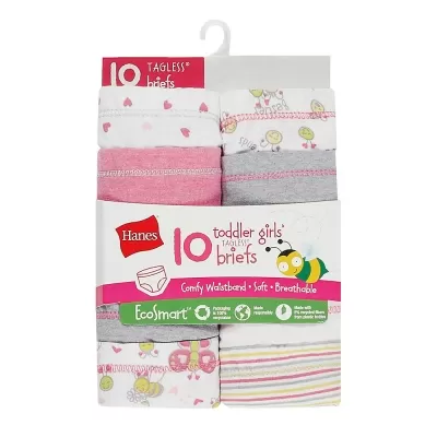 Hanes Toddler Girls' EcoSmart Briefs 10-Pack