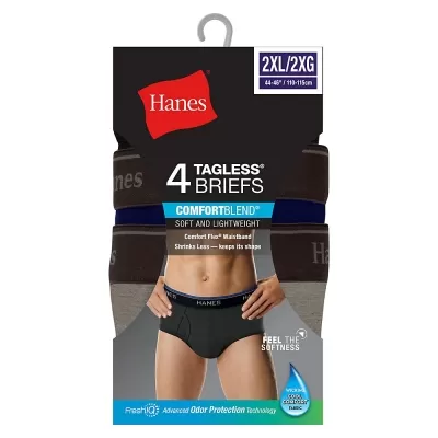 Hanes FreshIQ Men's ComfortBlend Dyed Briefs 4-Pack 