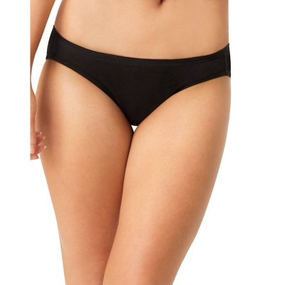 Hanes Women's Breathable Cotton All Black Bikinis 10-Pack