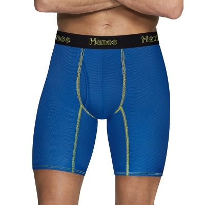 Hanes Men's Comfort Flex Fit Breathable Mesh Long Leg Boxer Briefs 3-Pack