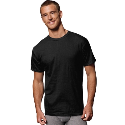 Hanes Men's FreshIQ ComfortSoft Dyed Black/Grey T-Shirt 2XL 4-Pack