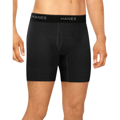 Hanes Men's Stretch Boxer Briefs With Comfort Flex Waistband Black/Grey 4-Pack