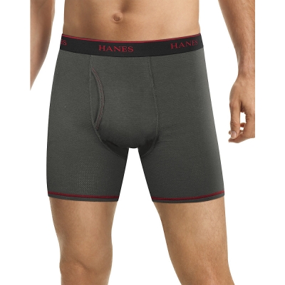 Hanes Men's FreshIQ Cool Comfort Breathable Mesh Boxer Brief 5-Pack 