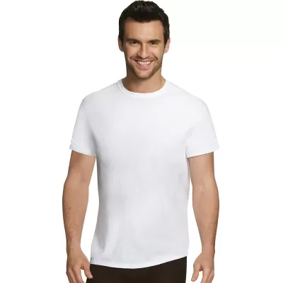Hanes Ultimate Men's Comfort Fit White Crewneck Undershirt 4-Pack
