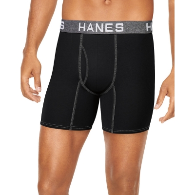 Hanes Ultimate Men's Comfort Flex Fit Ultra Soft Cotton/Modal Boxer Briefs Assorted 4-Pack