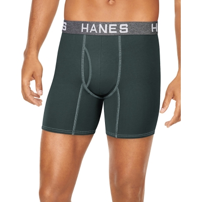 Hanes Ultimate Men's Comfort Flex Fit Ultra Soft Cotton/Modal Boxer Briefs 4-Pack
