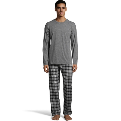 Hanes Men's Jersey Flannel Sleep Set