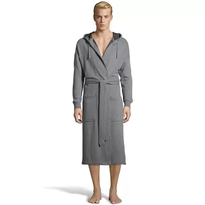 Hanes Men's 1901 Heritage Fleece Hooded Robe
