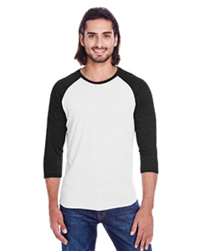 Threadfast Apparel 302G Unisex Triblend 3/4-Sleeve Raglan