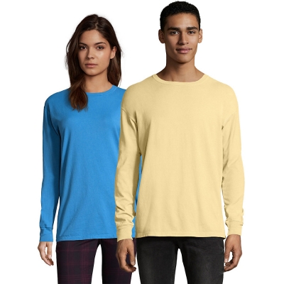 ComfortWash by Hanes GDH200 GRTDYE Unisex 5.5 oz., 100% Ringspun Cotton Garment-Dyed Long-Sleeve T-Shirt