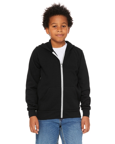 Bella + Canvas 3739Y Youth Sponge Fleece Full-Zip Hooded Sweatshirt