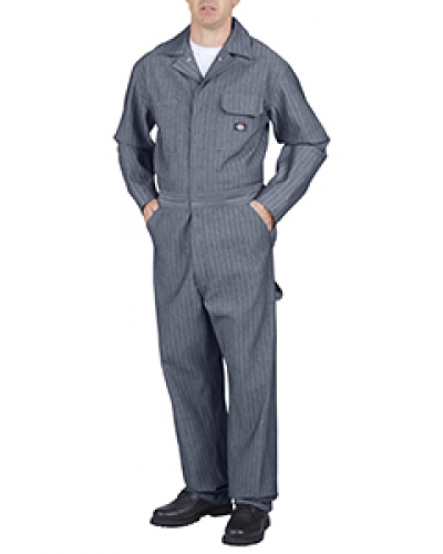 Dickies 48977T Unisex Tall Cotton Coverall Fisher Stripe