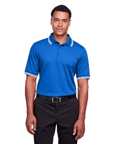 Devon & Jones DG20C Men's Crownlux Performance Plaited Tipped Polo