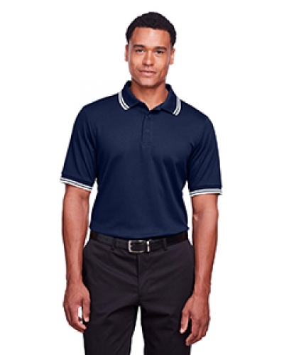 Devon & Jones DG20C Men's Crownlux Performance Plaited Tipped Polo